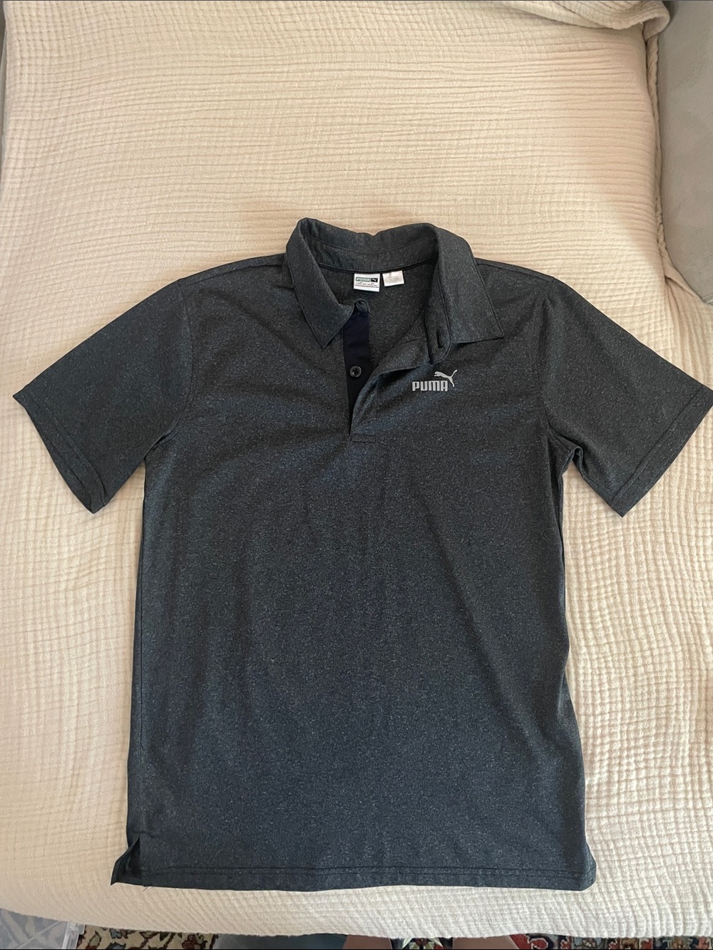 Puma Boy’s Heather Charcoal Gray Polo Shirt